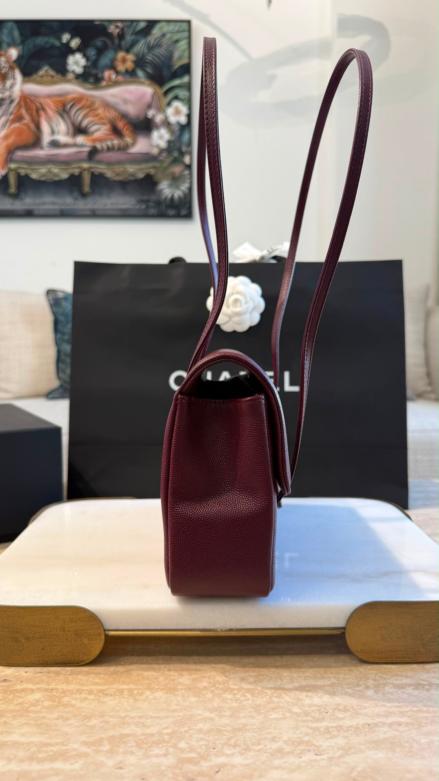 Small Preppy Flap Bag Maroon