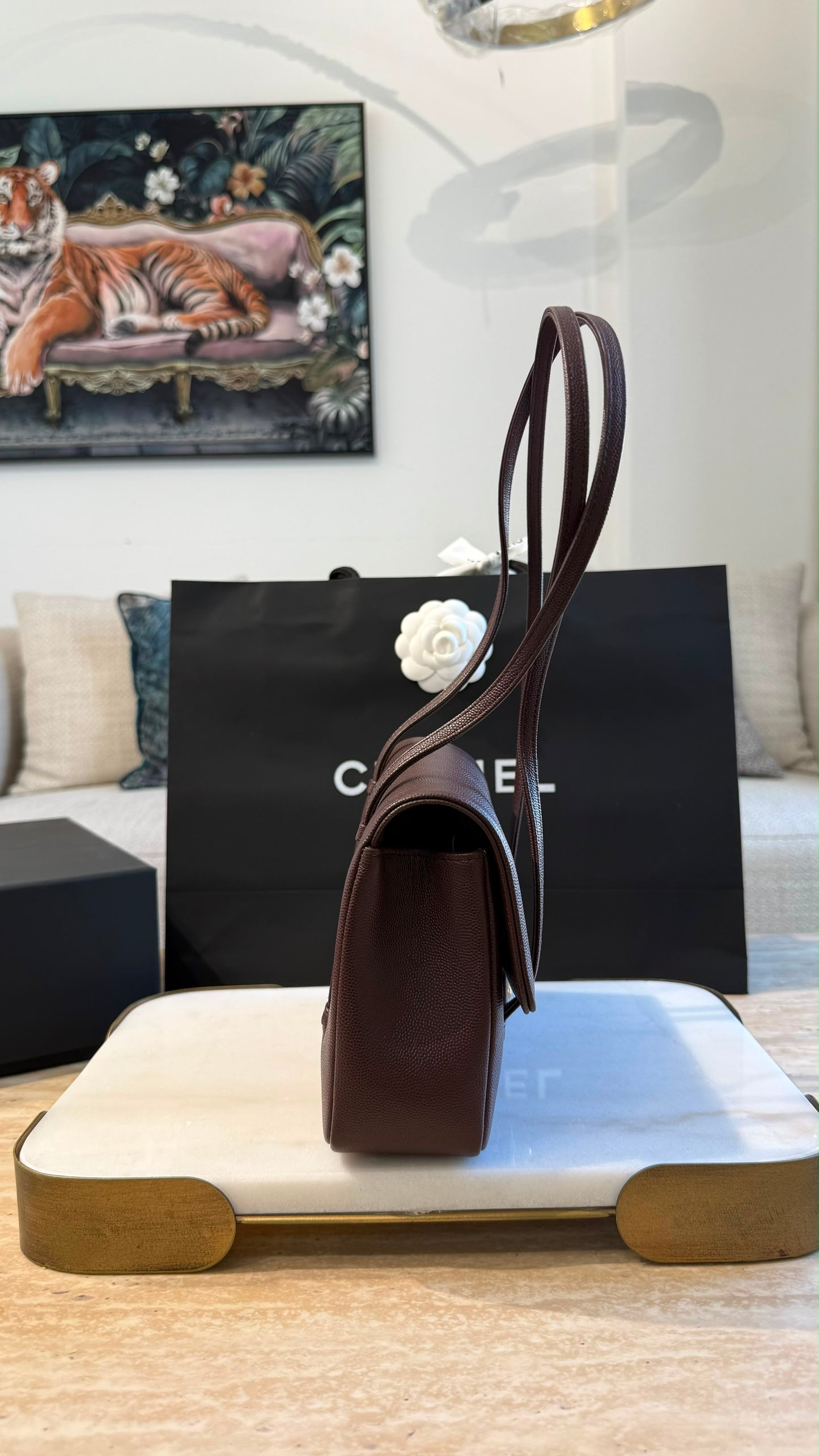 Small Preppy Flap Bag Brown