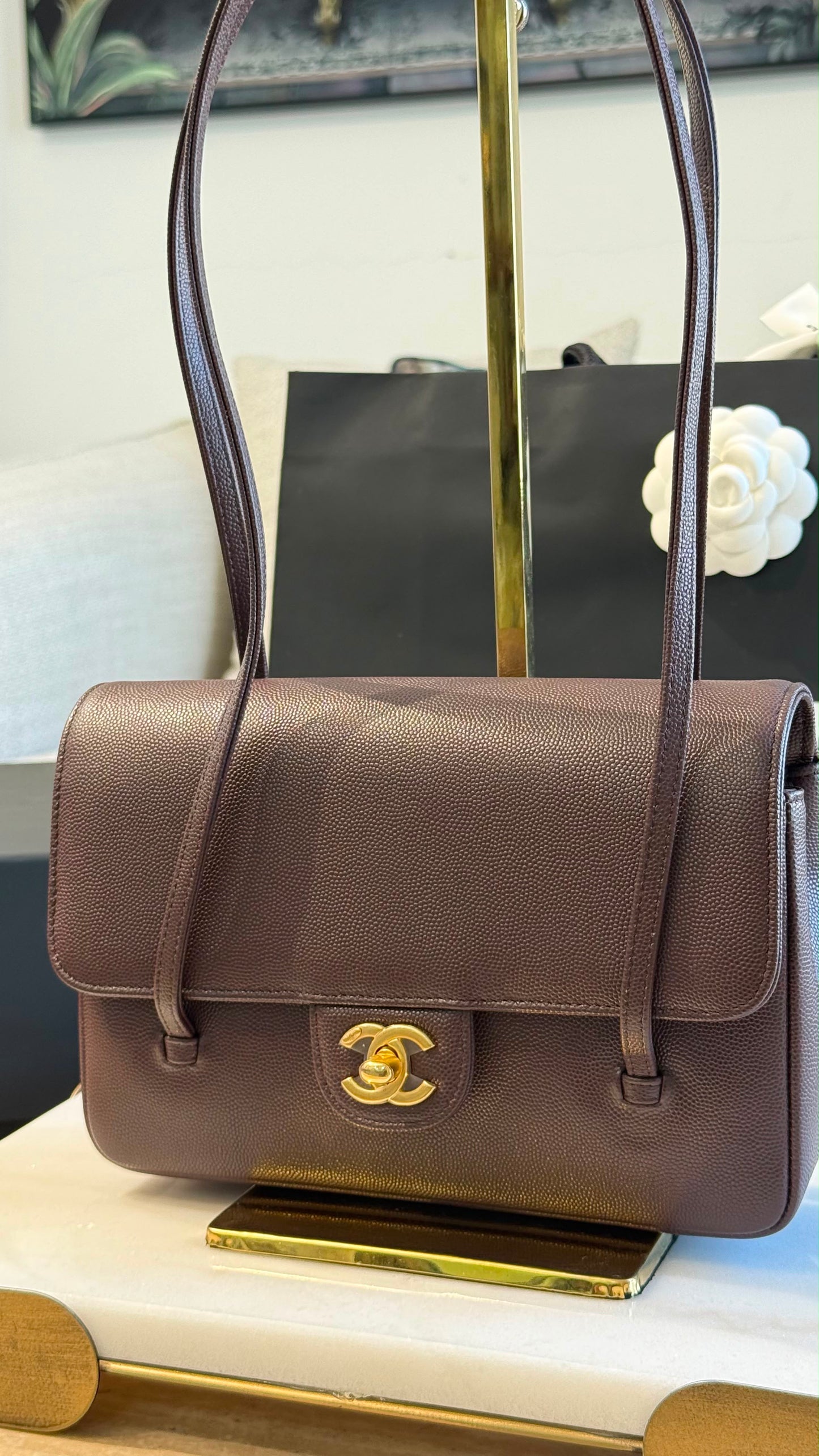 Small Preppy Flap Bag Brown