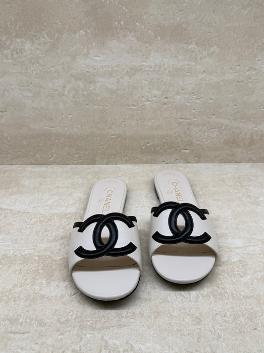 Coco Mules — White & Black