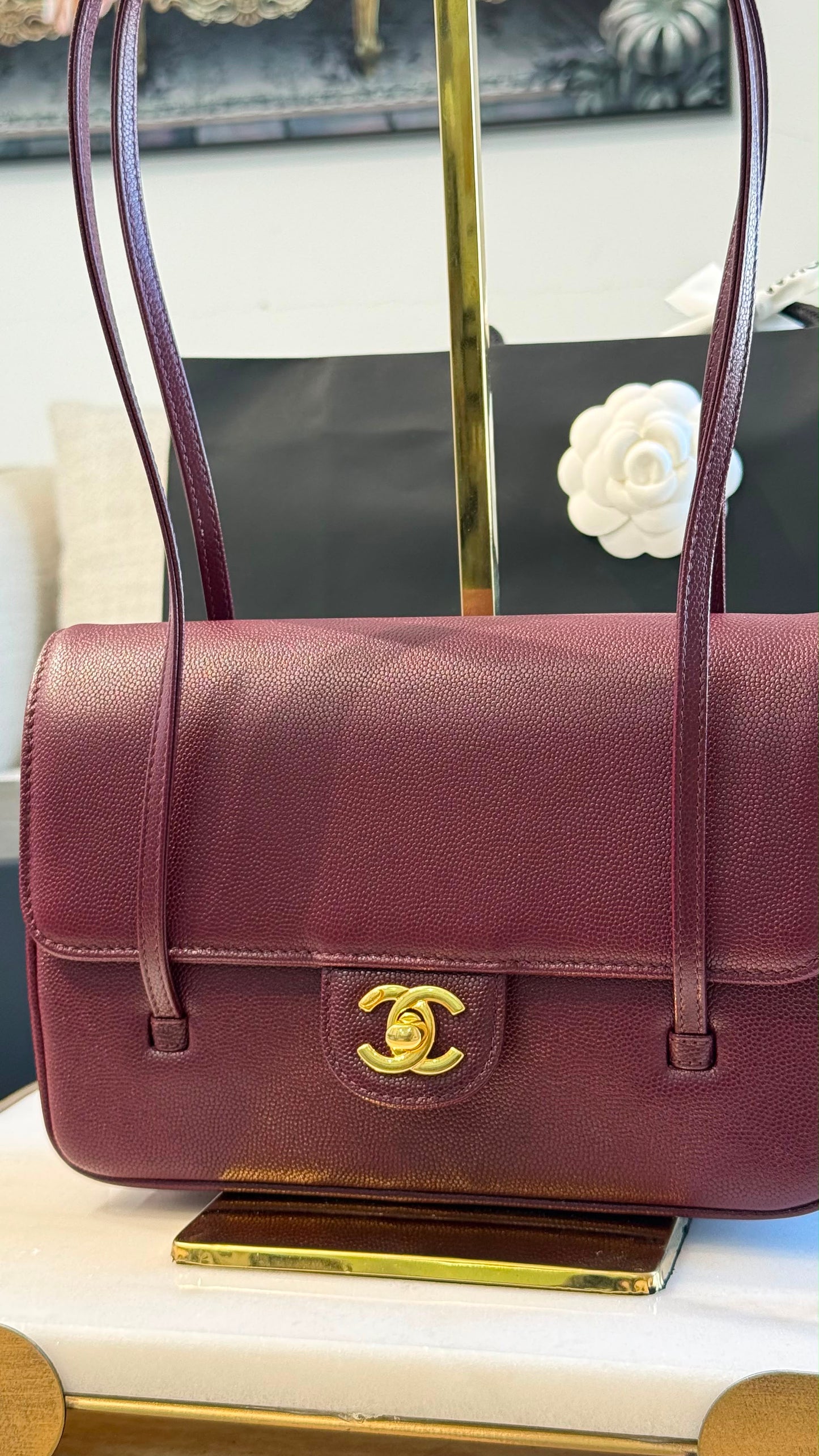 Small Preppy Flap Bag Maroon