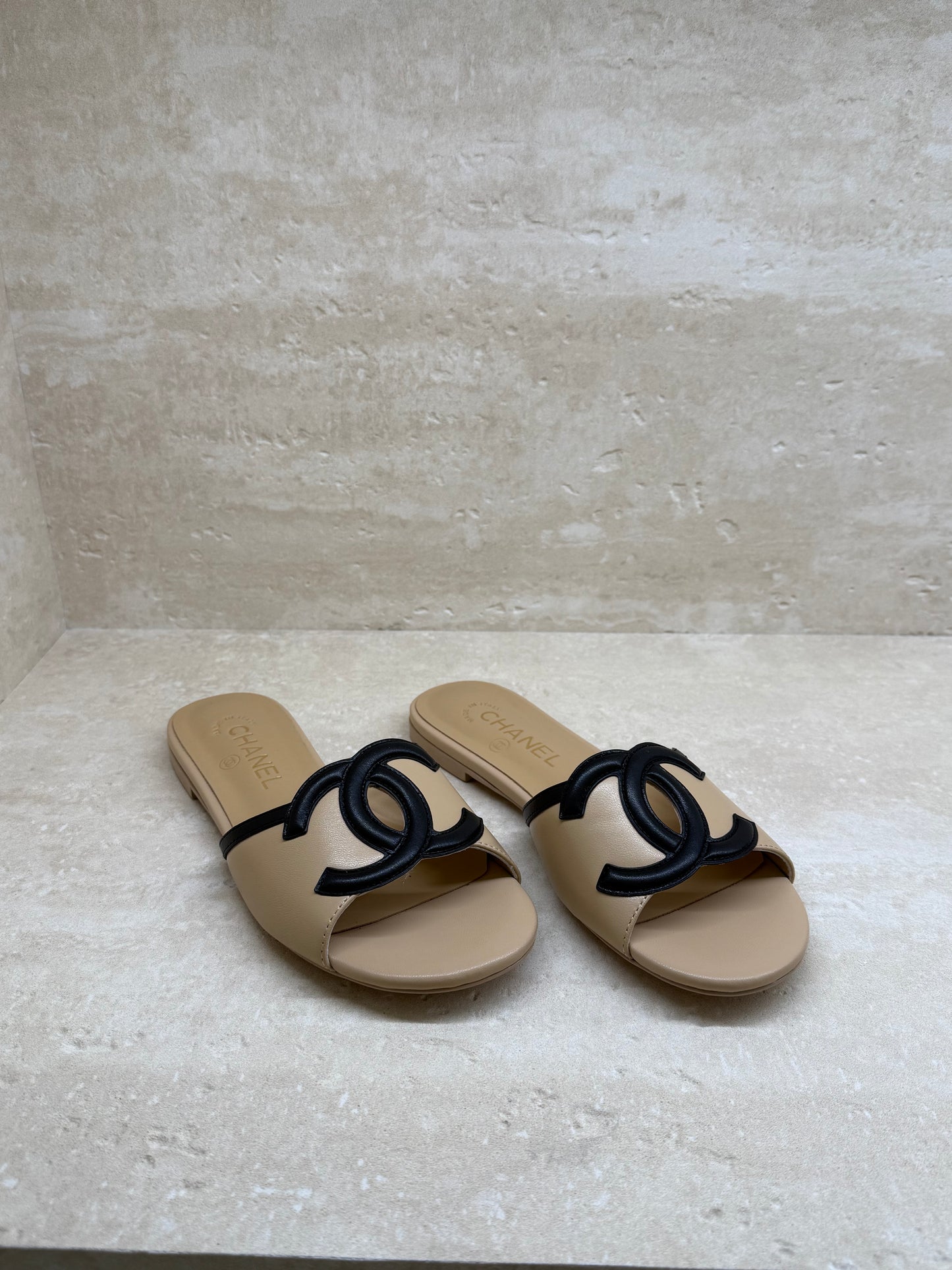 Coco Mules — Beige & Black