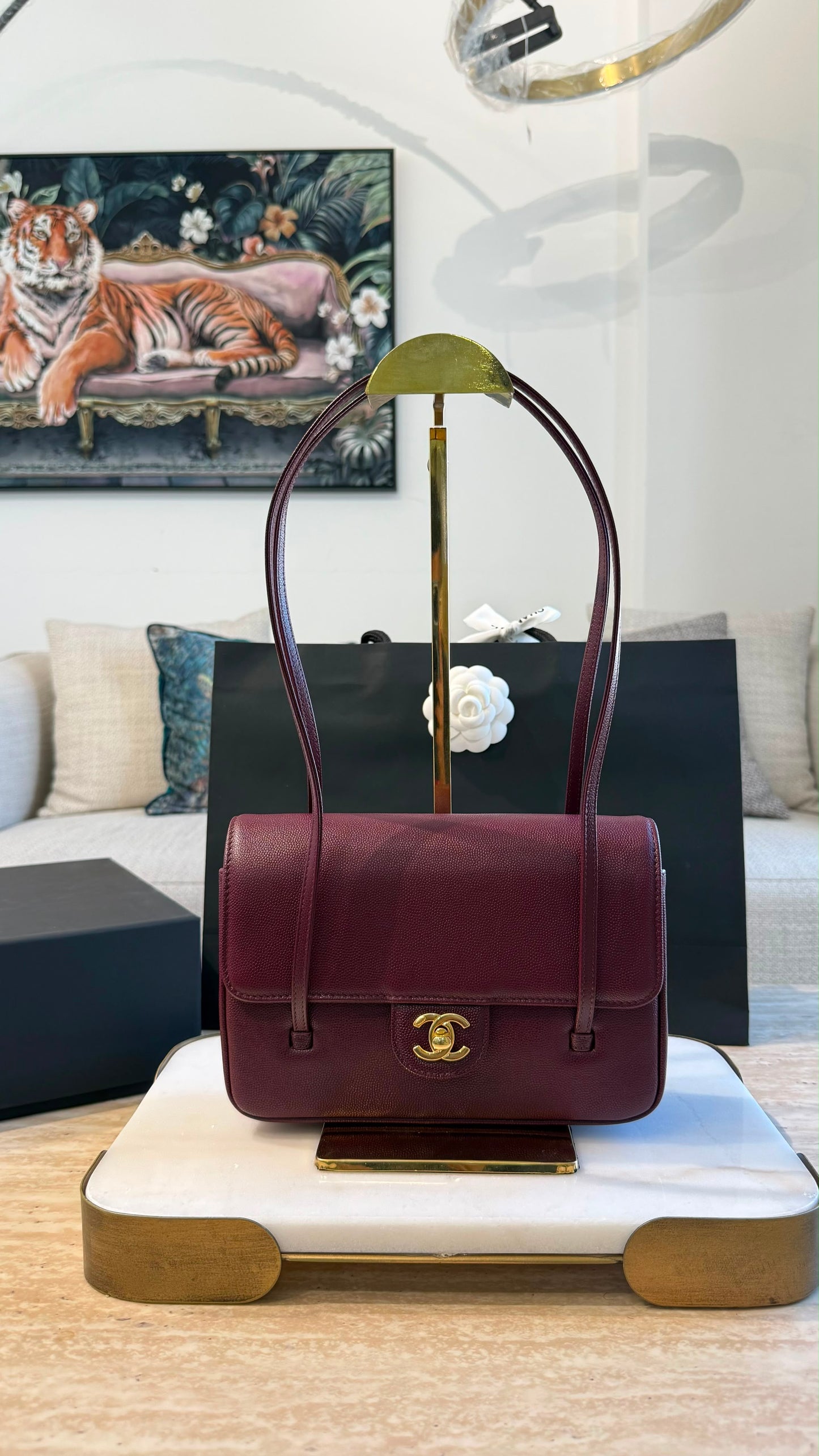 Small Preppy Flap Bag Maroon