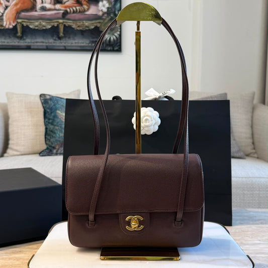 Small Preppy Flap Bag Brown