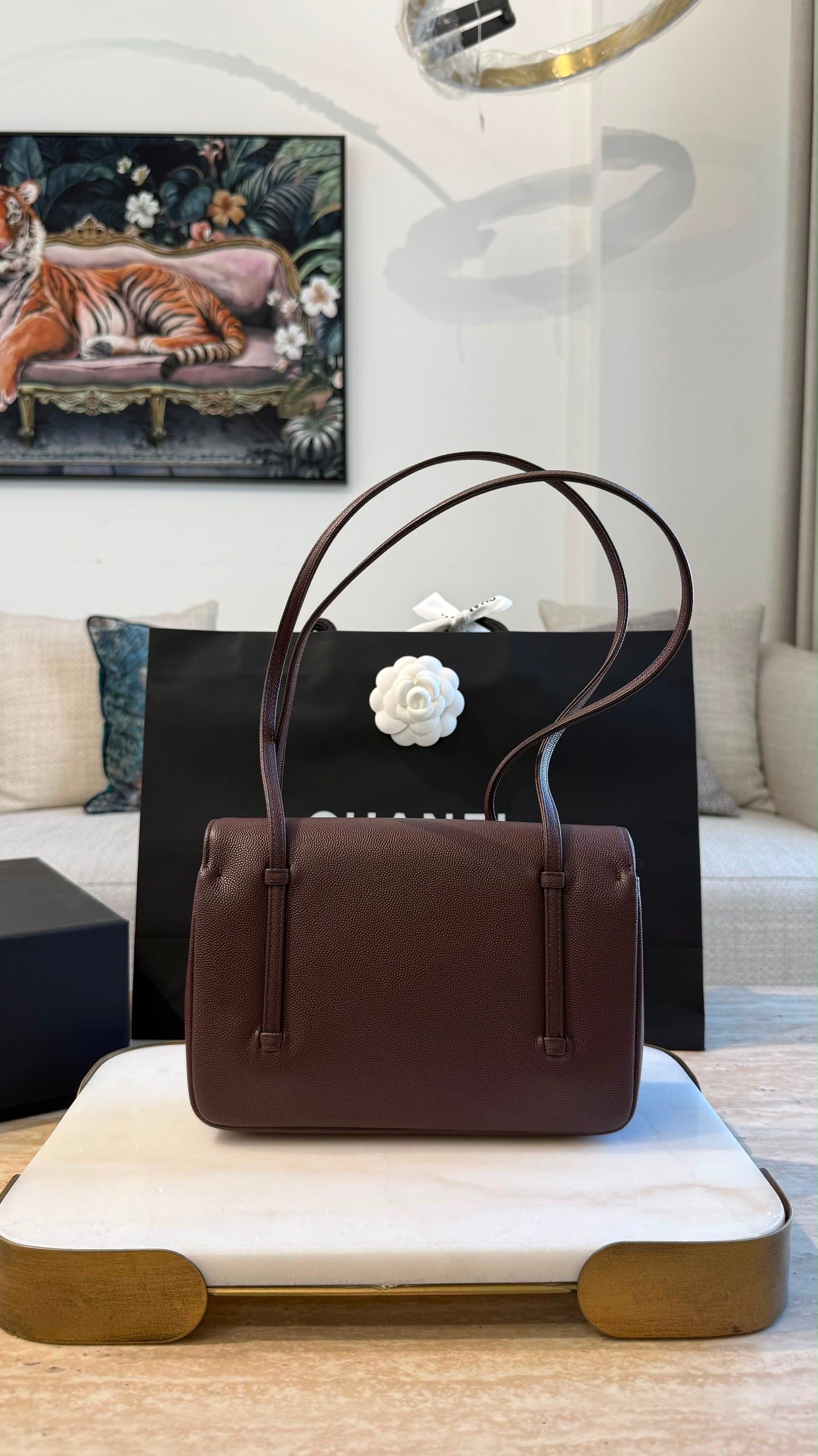 Small Preppy Flap Bag Brown