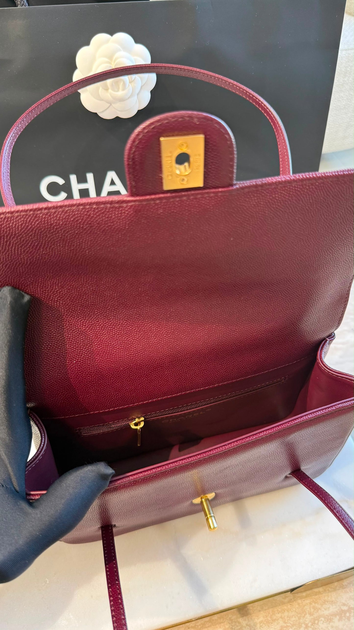 Small Preppy Flap Bag Maroon
