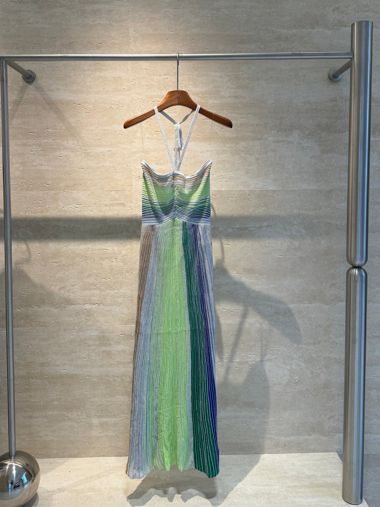 Missoni Lurex Ripple Halter Maxi Dress