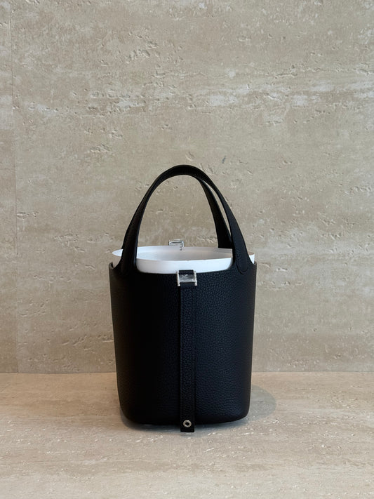 Hermès Picotin 18 — Black Silver