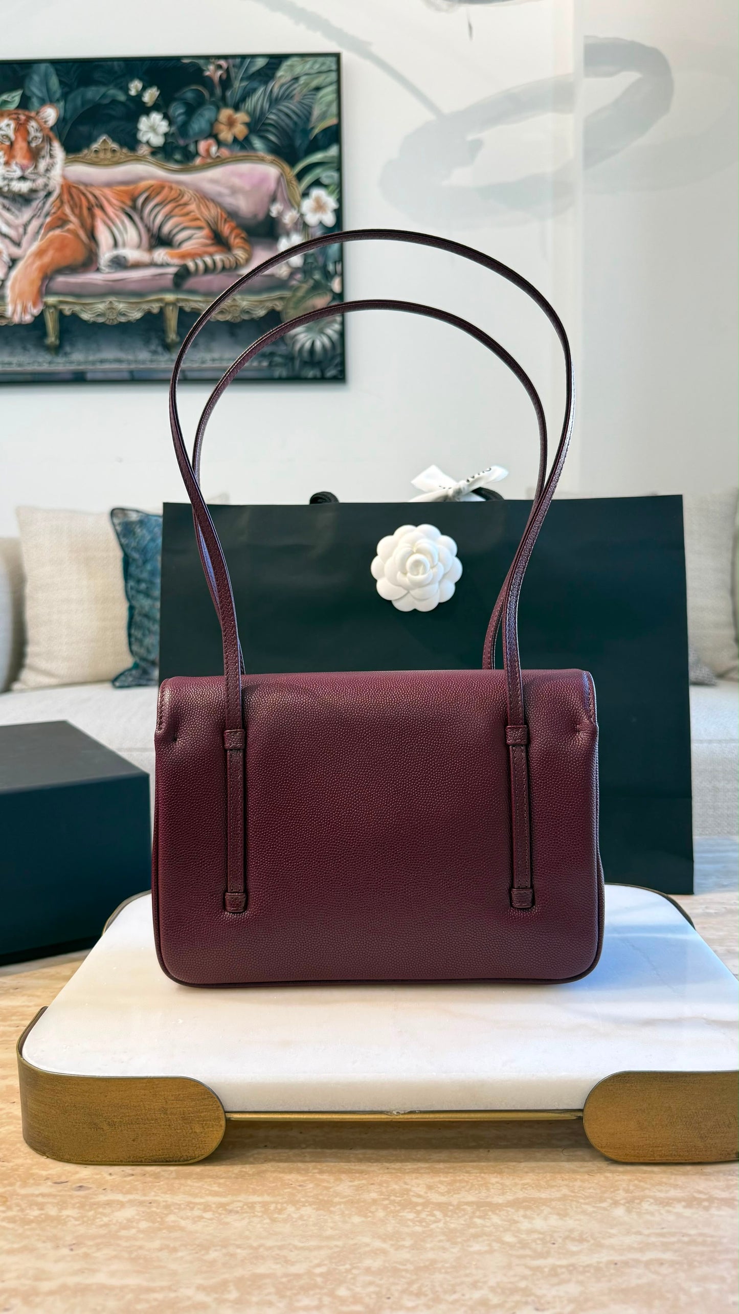 Small Preppy Flap Bag Maroon