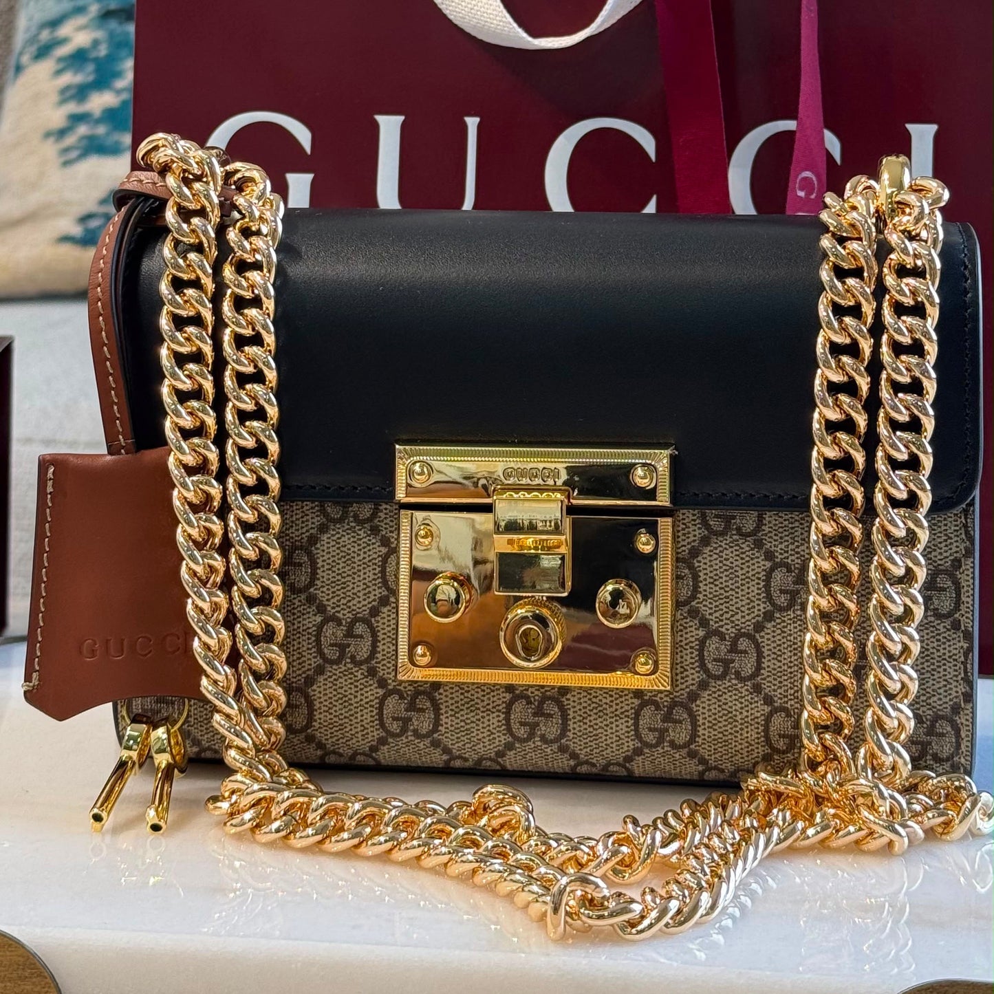 GG Monogram Padlock Mini Bag