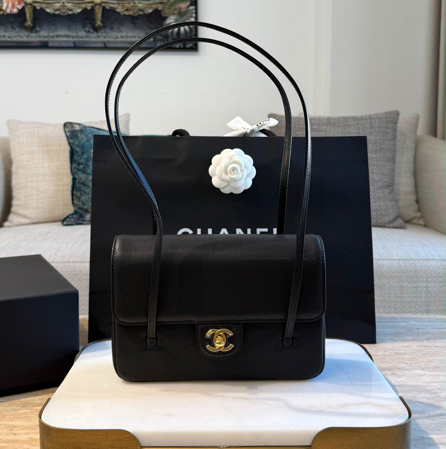 Small Preppy Flap Bag Black