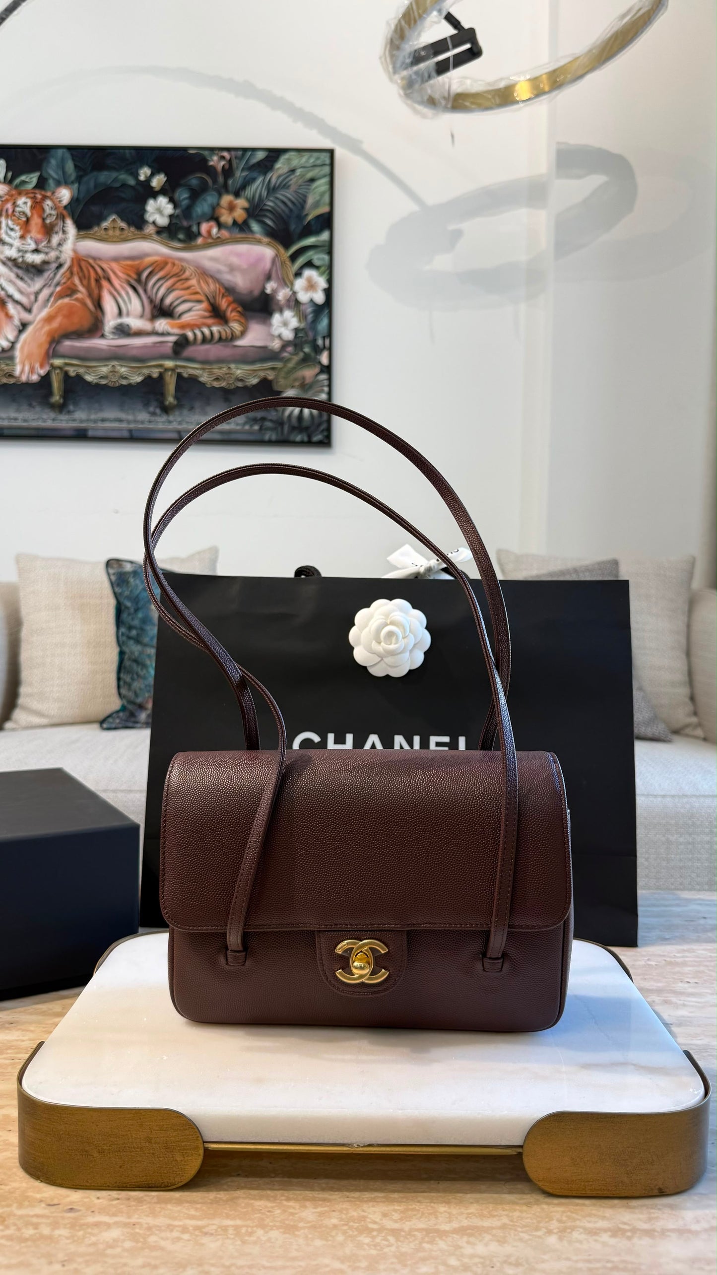 Small Preppy Flap Bag Brown
