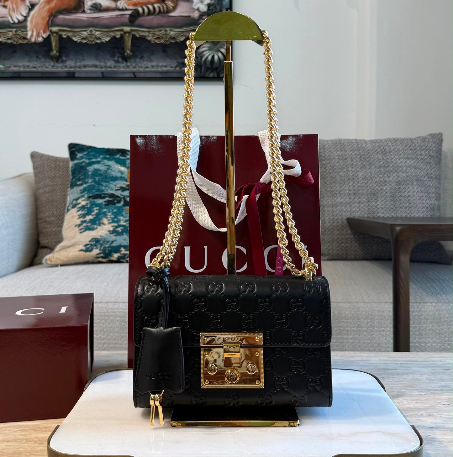 GG Monogram Padlock Mini Bag