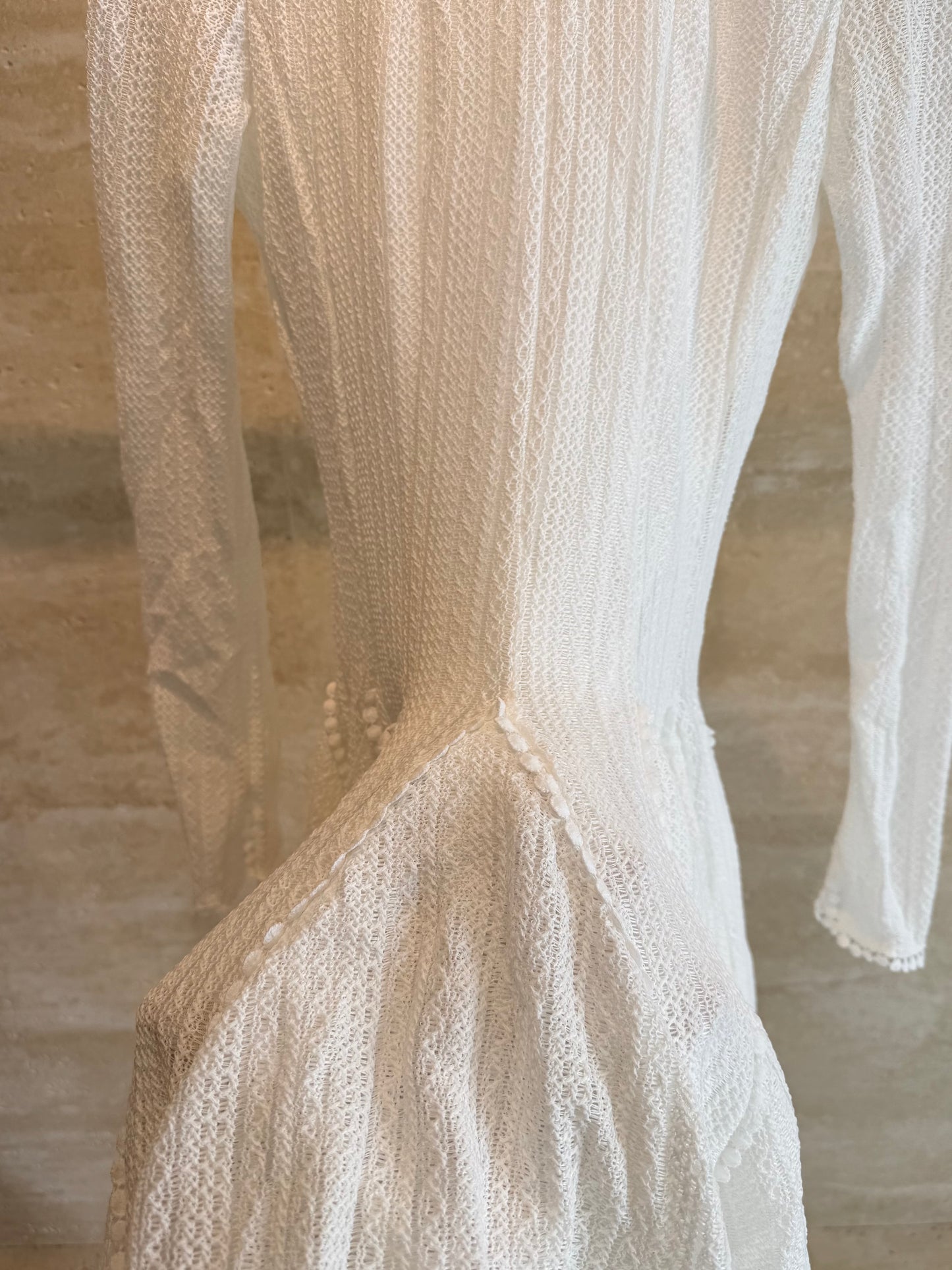 Alaïa Pom-Pom Trim Lace Mini Dress