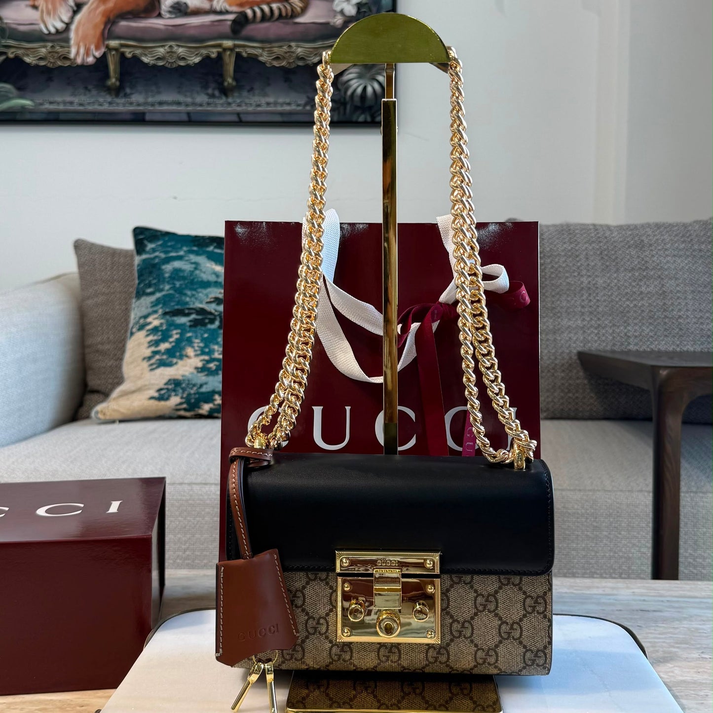 GG Monogram Padlock Mini Bag