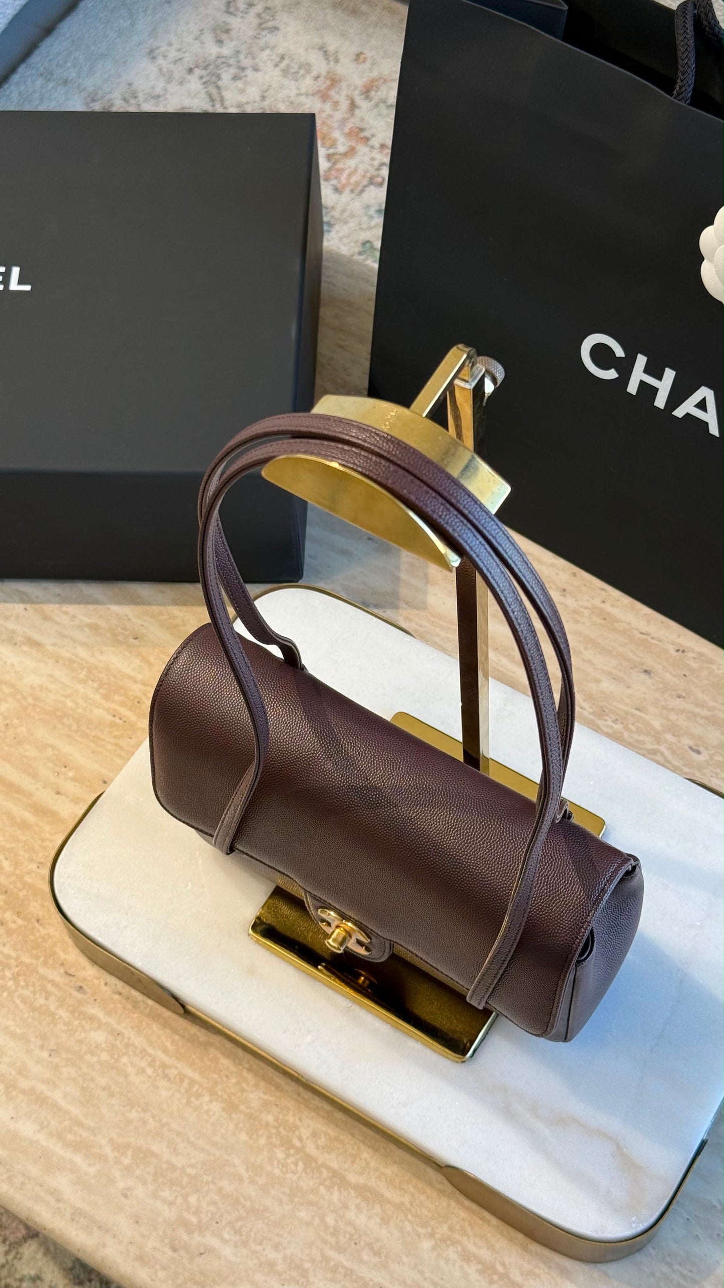 Small Preppy Flap Bag Brown