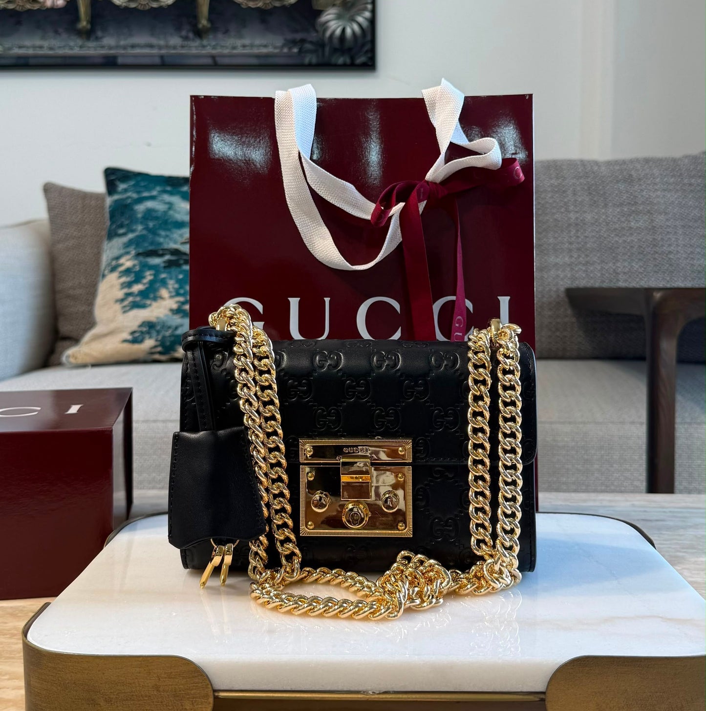 GG Monogram Padlock Mini Bag