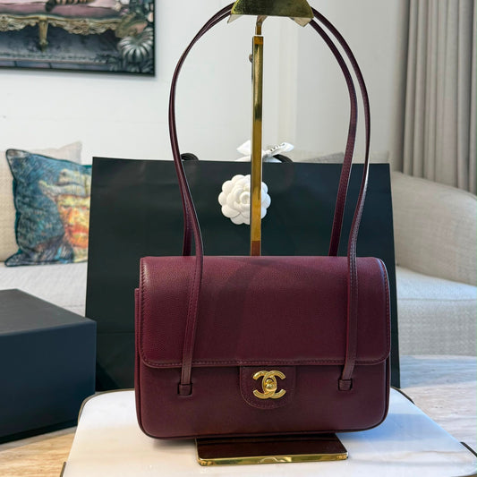 Small Preppy Flap Bag Maroon
