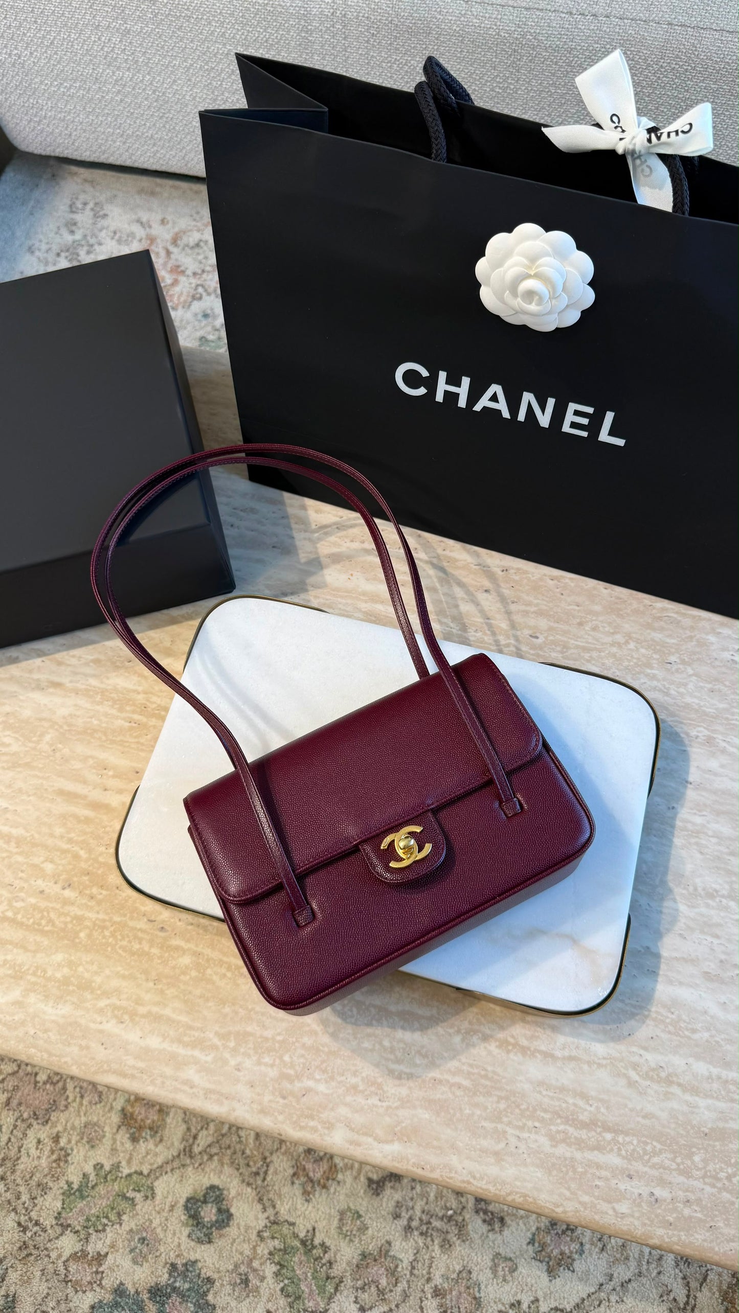 Small Preppy Flap Bag Maroon