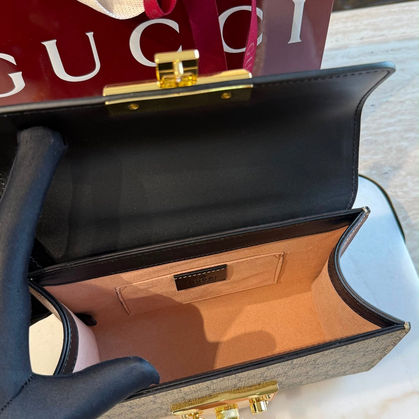 GG Monogram Padlock Mini Bag