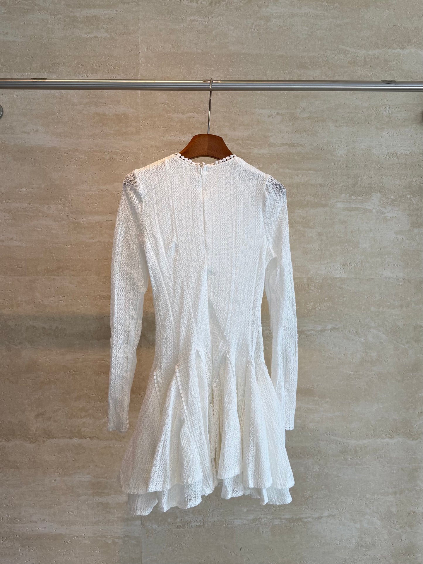 Alaïa Pom-Pom Trim Lace Mini Dress
