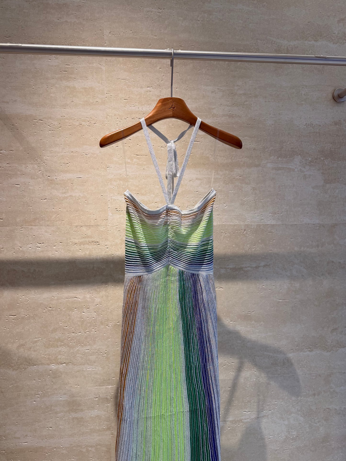 Missoni Lurex Ripple Halter Maxi Dress
