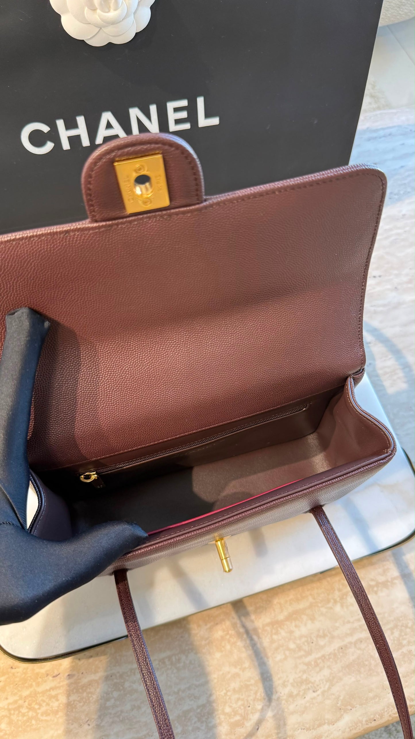 Small Preppy Flap Bag Brown