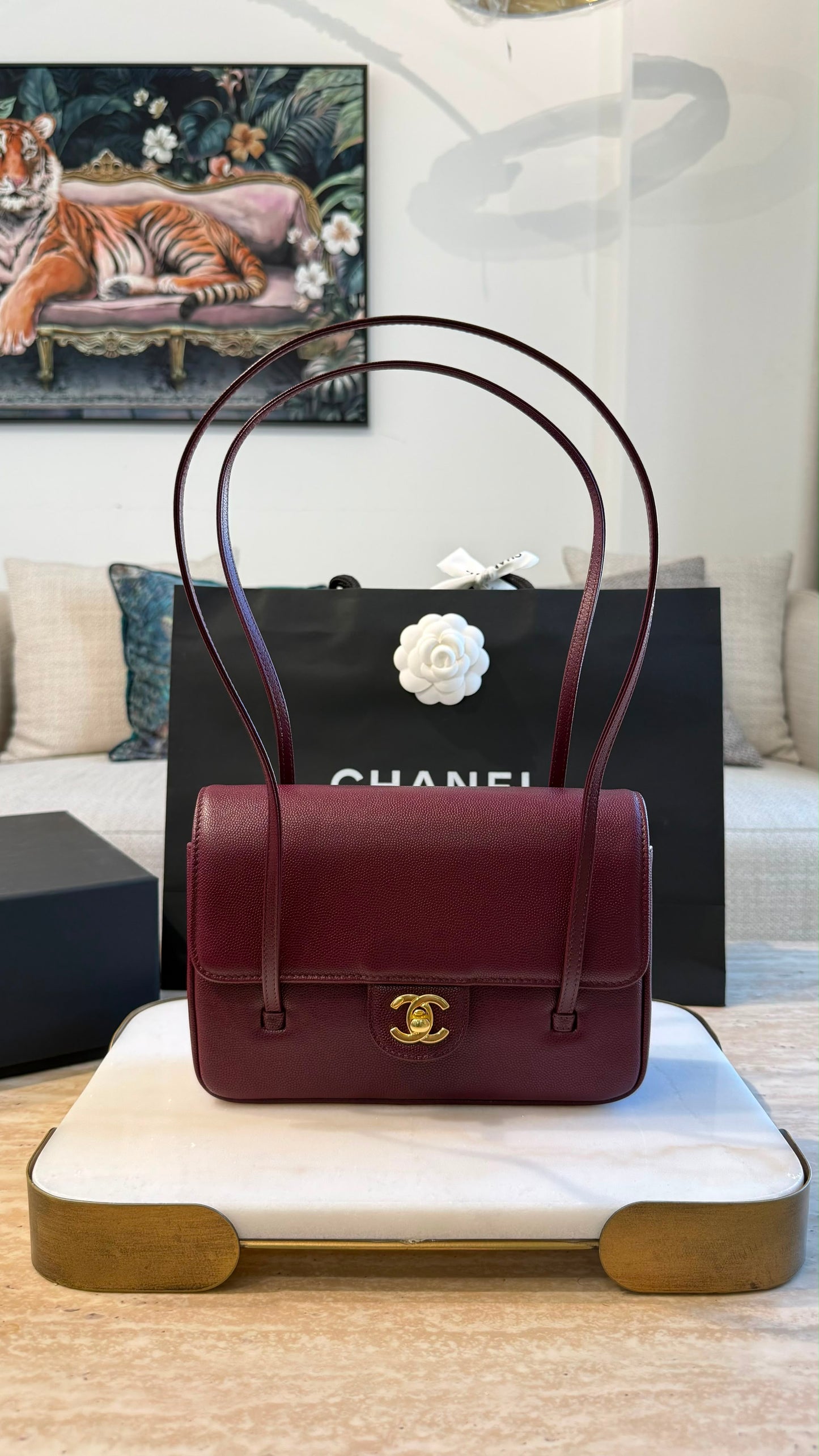 Small Preppy Flap Bag Maroon